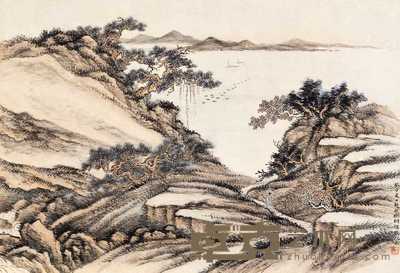 冯超然 溪山无尽 镜心 74×51cm
